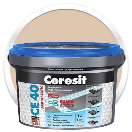 Затирка эластичная водоотталкивающая Ceresit CE 40 Aquastatic