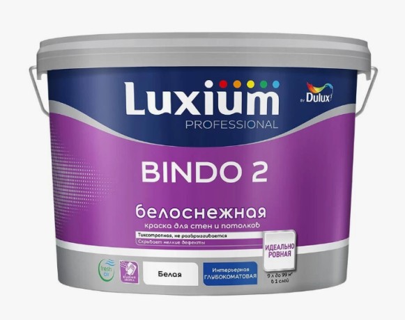 Краска белоснежная для потолков Luxium [Dulux] Professional Bindo-2