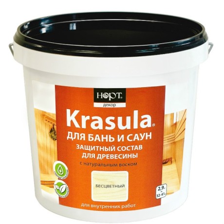 Состав защитно-декоративный для бань и саун Норт Krasula