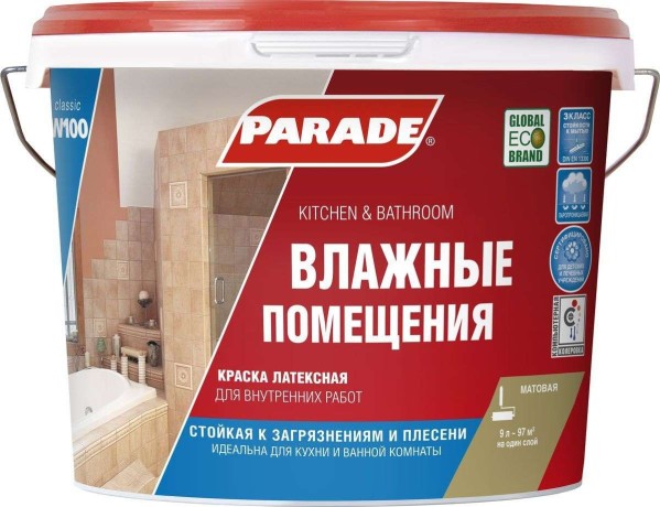 Краска интерьерная латексная Parade Classic W100