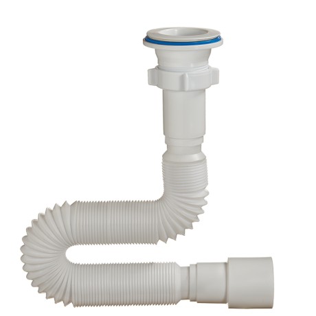 Сифон гофрированный для раковины и мойки с пласт. решеткой 1 1/2"х40/50 мм L 950 мм,пластиковая решетка Orio