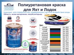 Краска полиуретановая Polimer Marine 2К высокоглянцевая